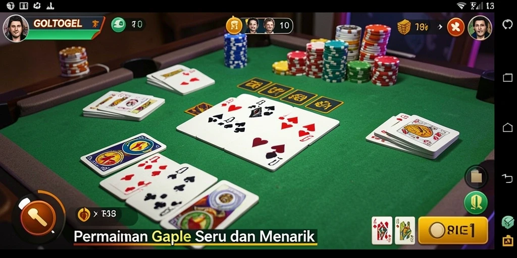 Tampilan gameplay seru GOLTOGEL saat bermain Gaple.
