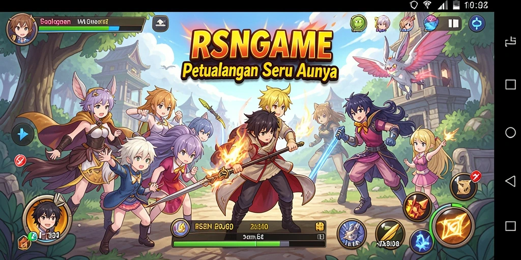 Tampilan gameplay seru dan karakter anime ikonik.
