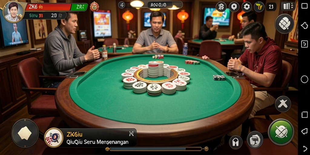 Tampilan gameplay ZK6 QiuQiu yang menarik dan interaktif.
